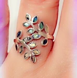 Abalone Branch Sterling Silver Gemstone Ring